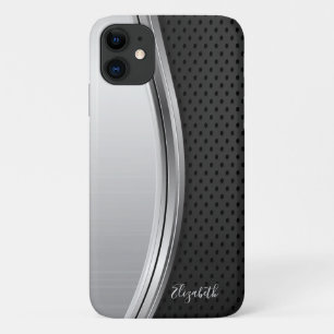 Case-Mate iPhone Case Argent métallisé noir moderne