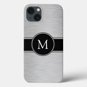 Coques Pour iPhone Argent, Noir, Blanc avec ton Monogramme