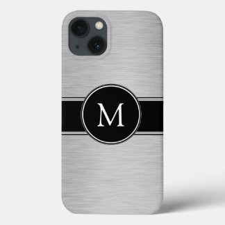 Coques Pour iPhone Argent, Noir, Blanc avec ton Monogramme