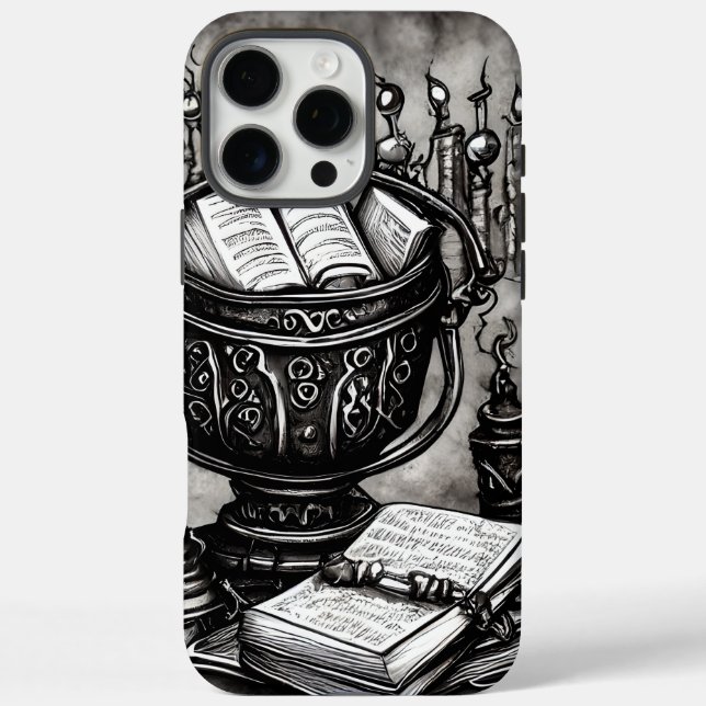 Coques Case-Mate iPhone Argent Steampunk Cauldron Spellbooks et Potions (Verso)
