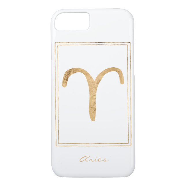 Coques Case-Mate iPhone Aries a martelé or astrologie zodiac anniversaire (Dos)