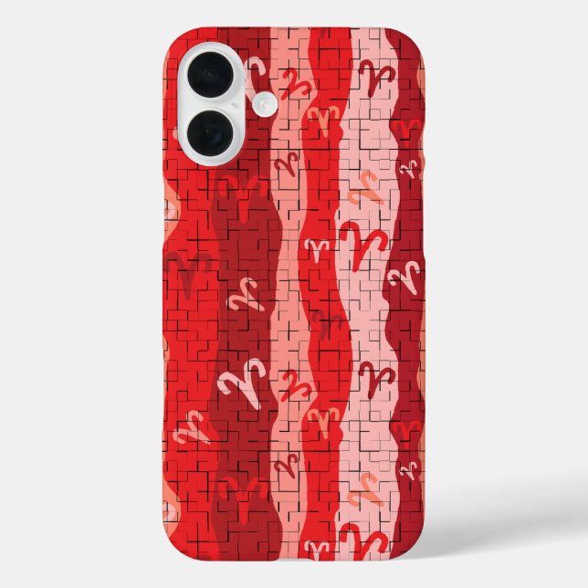 Coques Case-Mate iPhone Aries Zodiac Stripes Carreaux cassés (Verso)
