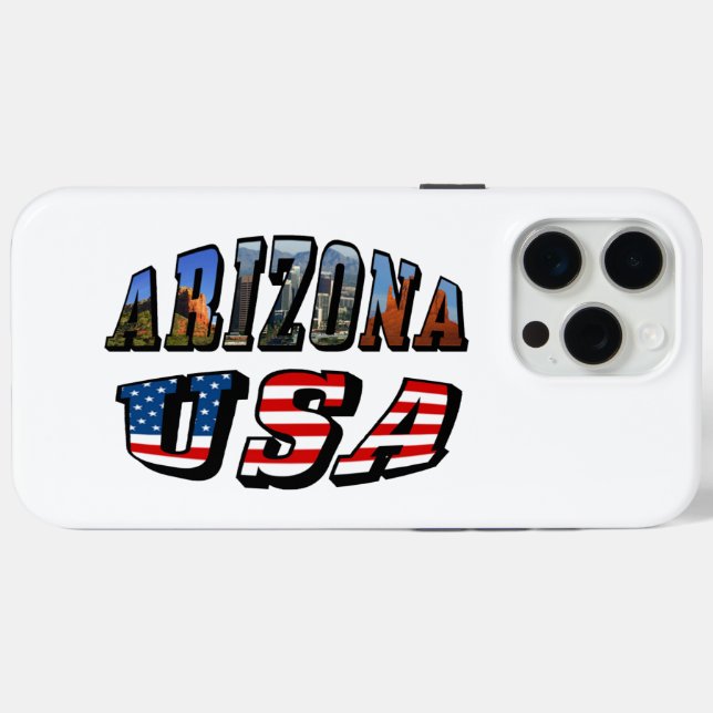 Coques Case-Mate iPhone Arizona Picture et USA Flag Text (Verso (horizontal))