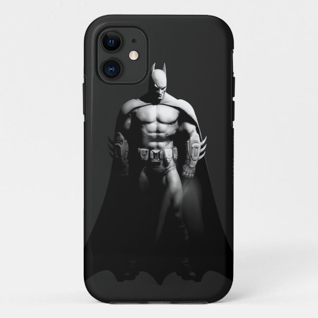 Coques Case-Mate iPhone Arkham | Pose large noir et blanc Batman (Dos)