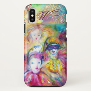 COQUE POUR iPhone XS ARLECCHINO PIERO ET COLOMBINA / MONOGRAMME