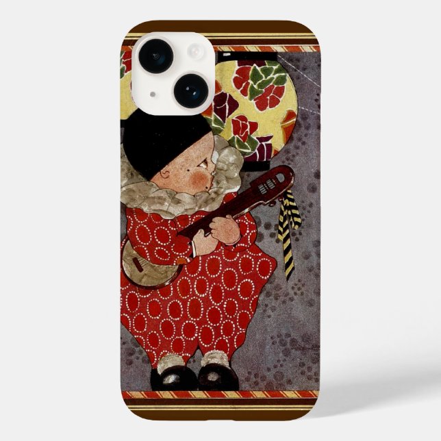 Coques Case-Mate iPhone Arlequin enfant vintage, Musicien Jouant Banjo (Verso)
