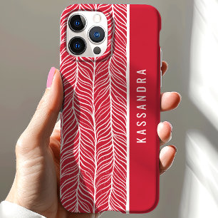 Coque Case-Mate iPhone Arlequin Rouge Et Blanc Nom Personnalisé