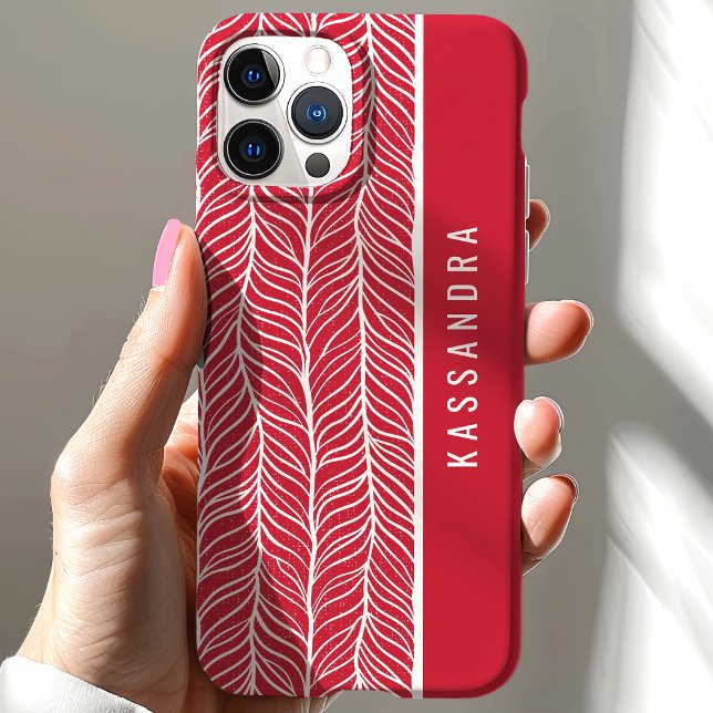 Coques Case-Mate iPhone Arlequin Rouge Et Blanc Nom Personnalisé (Créateur téléchargé)