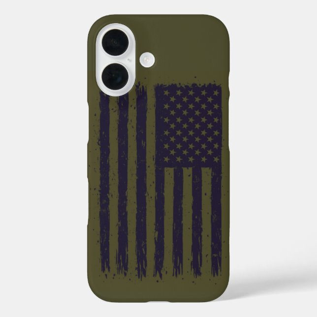 Coques Case-Mate iPhone Armée américaine violet foncé et vert (Verso)