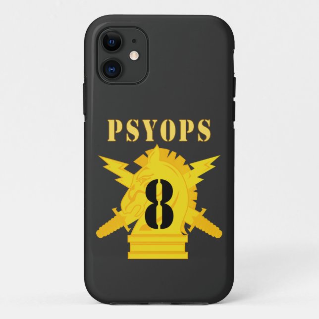 Coques Case-Mate iPhone Armée - PSYOPS avec Insigne de la branche - 8e Bat (Dos)