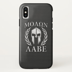 Coques Pour iPhone Armure de Spartan de style chrome Molon Labe en fi
