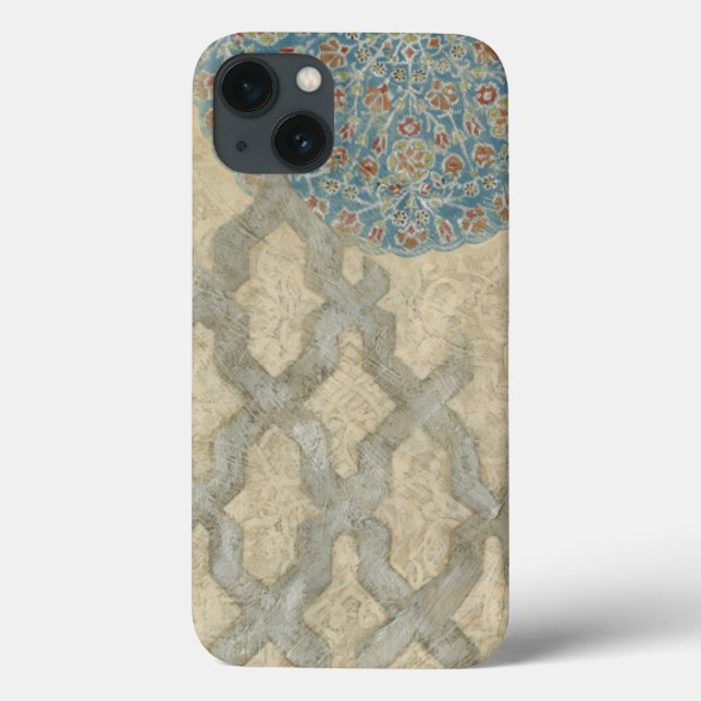 Coques Case-Mate iPhone Arrangement floral argenté décoratif de tapisserie (Verso)