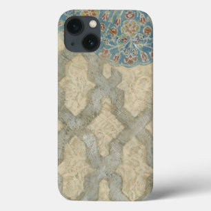 iPhone 13 Case Arrangement floral argenté décoratif de tapisserie