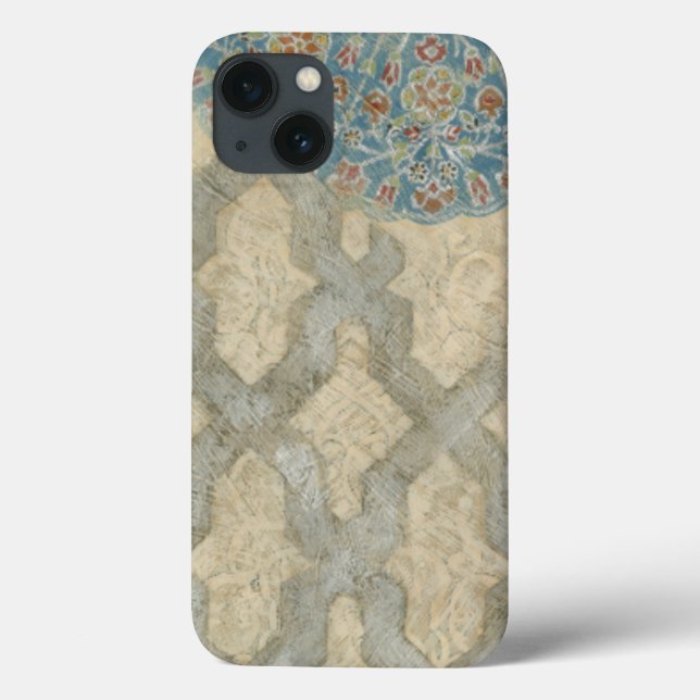 Coques Case-Mate iPhone Arrangement floral argenté décoratif de tapisserie (Verso)