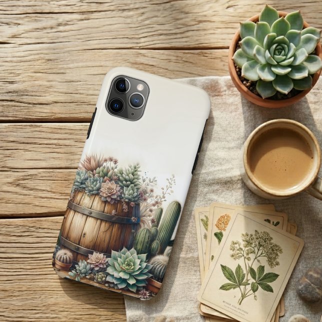 Coques Case-Mate iPhone Arrangement Rustique De Succulents Et Cactus (Créateur téléchargé)