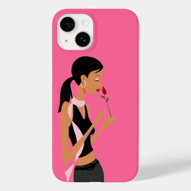 Coques Case-Mate iPhone Arrêtez et sentez l'étui téléphonique Rose (Verso)