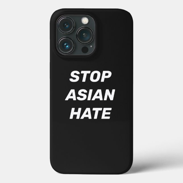 Coques Case-Mate iPhone Arrêtez la haine asiatique, noir blanc (Verso)