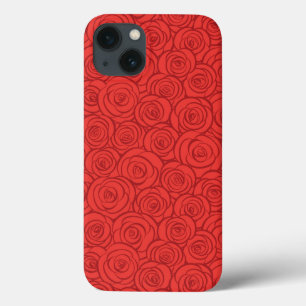 Coque Case-Mate iPhone Arrière - plan abstrait de roses rouges