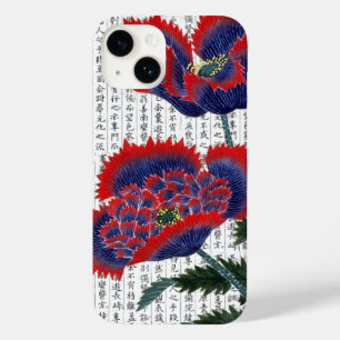 Coque Case-Mate iPhone Arrière - plan asiatique des pavots rouges sur Kan