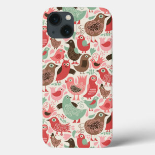 Coques Pour iPhone arrière - plan aux oiseaux mignons