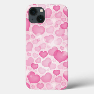 iPhone 13 Case Arrière - plan avec des coeurs