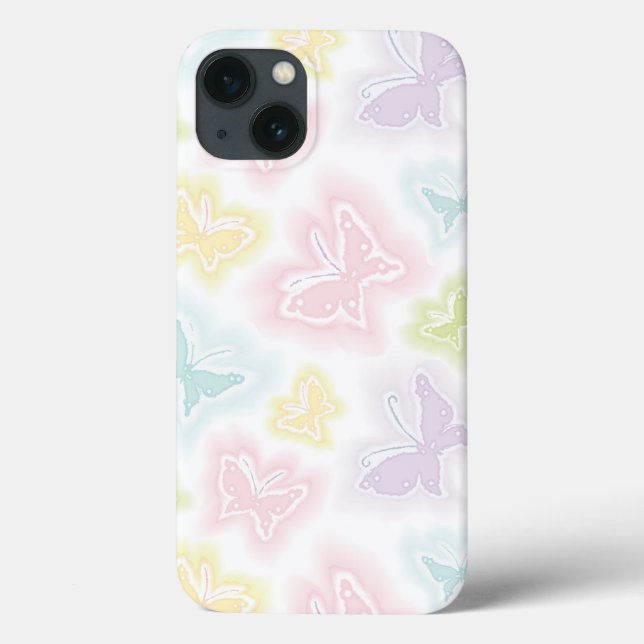 Coques Case-Mate iPhone Arrière - plan avec des papillons dans l'aquarelle (Verso)