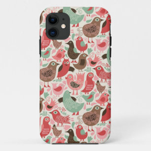 Coque Case-Mate Pour iPhone arrière - plan avec les oiseaux mignons