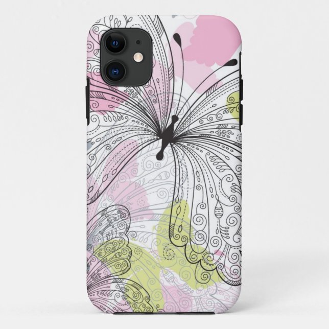 Coques Case-Mate iPhone Arrière - plan avec papillon (Dos)