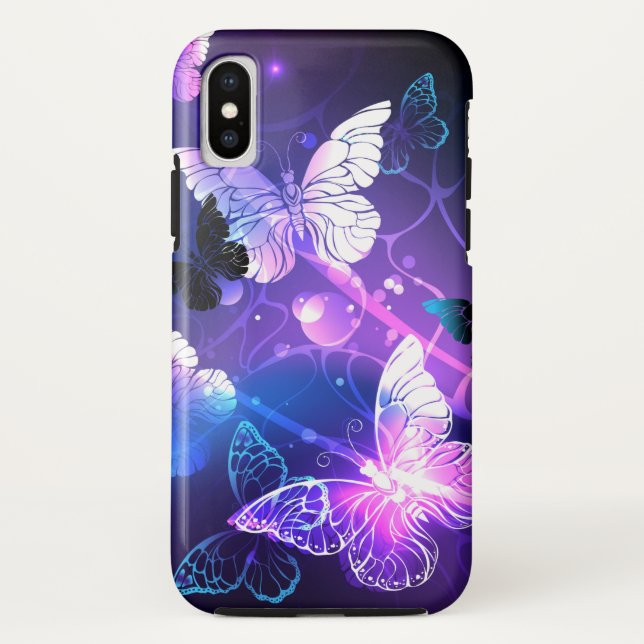 Coques Case-Mate iPhone Arrière - plan avec papillons de nuit (Dos)
