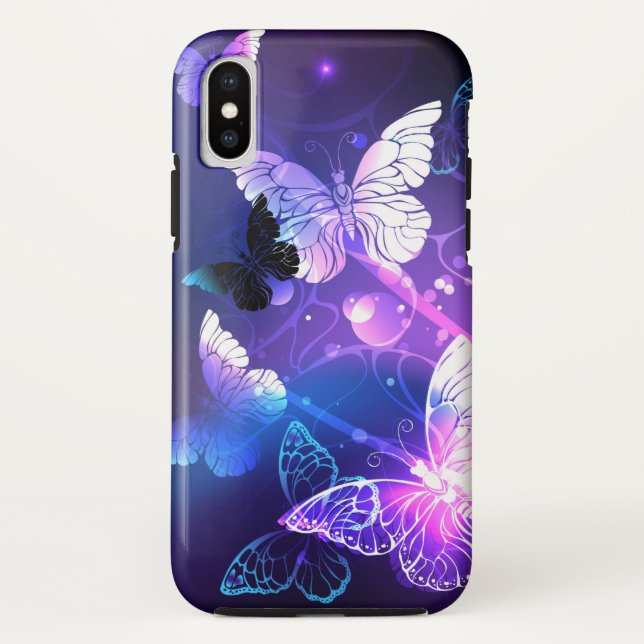 Coques Case-Mate iPhone Arrière - plan avec papillons de nuit (Dos)
