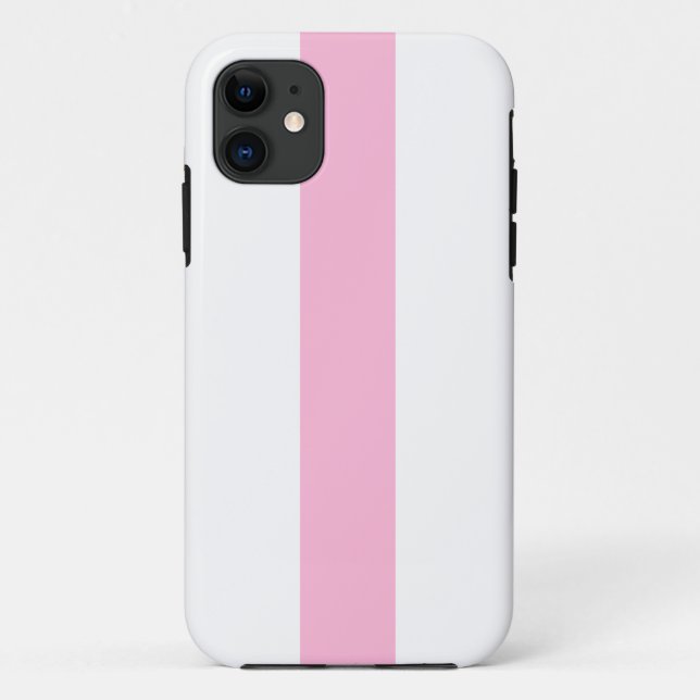 Coques Case-Mate iPhone Arrière - plan blanc à bande verticale rose pastel (Dos)