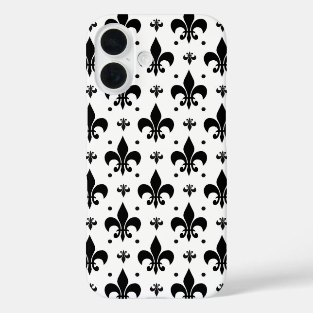 Coques Case-Mate iPhone Arrière - plan blanc Fleur-de-lis Motif design (Verso)