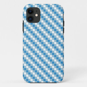 Coque Case-Mate iPhone arrière - plan Bleu-blanc de carrés