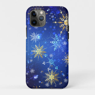 Case-Mate iPhone Case Arrière - plan Bleu XMAS avec des flocons de neige
