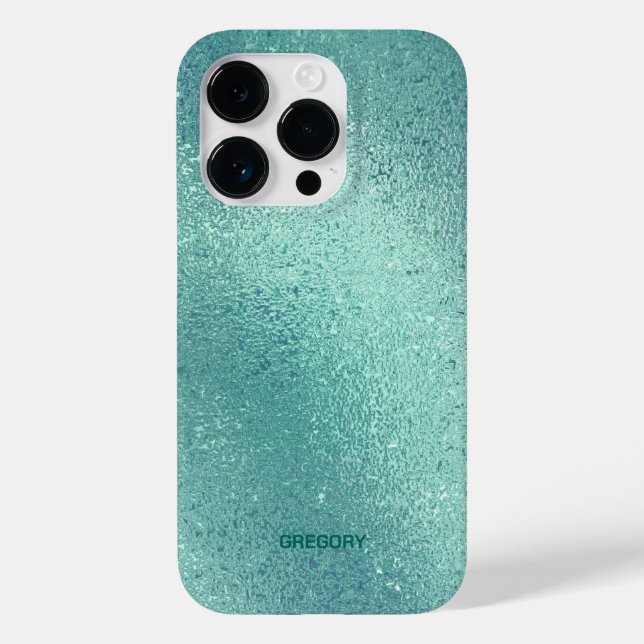Coques Case-Mate iPhone Arrière - plan chatoyant bleu-vert irisé (Verso)