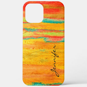 Case-Mate iPhone Case Arrière - plan coloré moderne de grain de bois