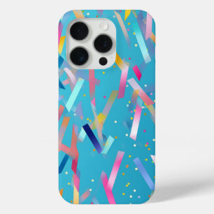 Coque Case-Mate iPhone Arrière - plan confetti multicolore sur bleu
