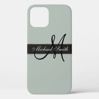 Case-Mate iPhone Case Arrière - plan couleur gris cendré Monogramme