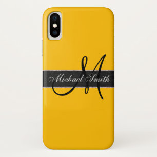 Etui iPhone Case-Mate Arrière - plan couleur orange monogramme