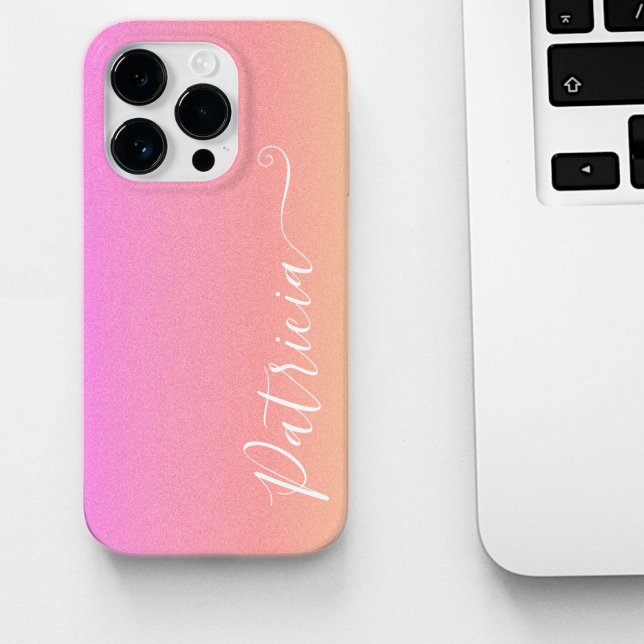 Coques Case-Mate iPhone Arrière - plan d'aérographe rose vierge Nom Custom (Créateur téléchargé)