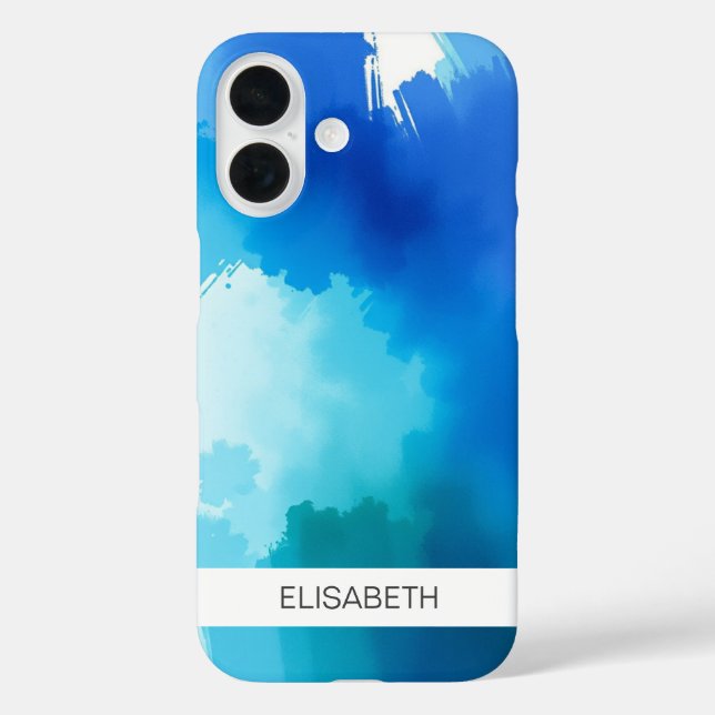 Coques Case-Mate iPhone Arrière - plan d'aquarelle artistique | Votre nom  (Verso)