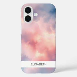 Coque Pour iPhone 16 Arrière - plan d'aquarelle artistique Votre nom