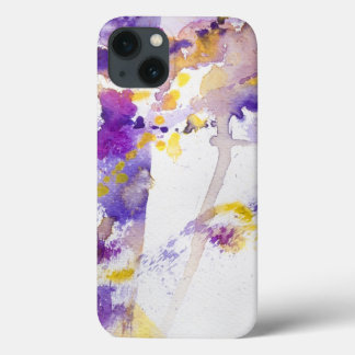 Case-Mate iPhone Case arrière - plan d'aquarelle jaune et violet