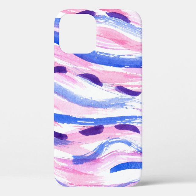 Coques Case-Mate iPhone arrière - plan d'aquarelle rayée Abstrait. Brosse (Verso)