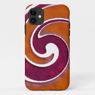 Coque Case-Mate iPhone Arrière - plan d'art Abstrait Orange Maroon