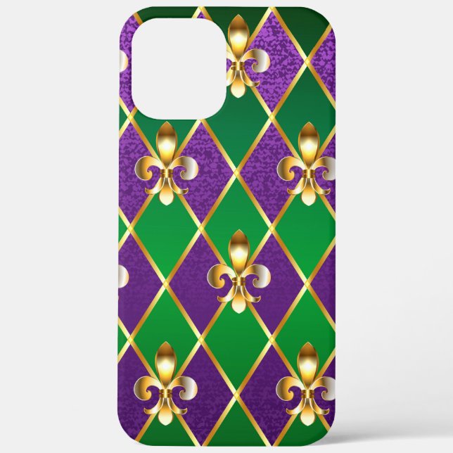 Coques Case-Mate iPhone Arrière - plan de bijoux Mardi Gras (Verso)