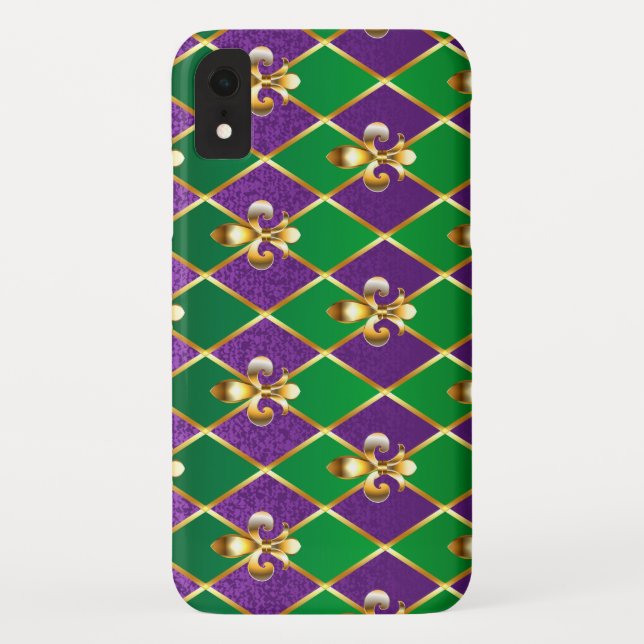 Coques Case-Mate iPhone Arrière - plan de bijoux Mardi Gras (Dos)