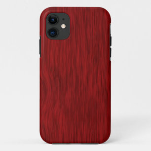 Coque iPhone 11 Arrière - plan de céréales en bois brut - Rouge