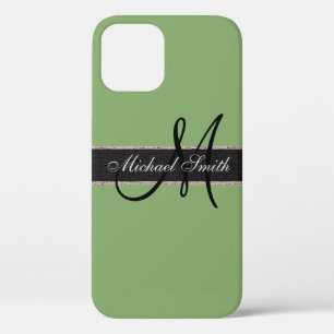 Case-Mate iPhone Case Arrière - plan de couleur Monogramme Asparagus