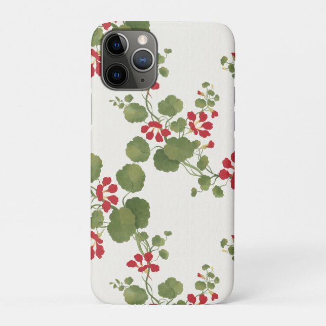 Coques Case-Mate iPhone Arrière - plan de crèmes de Nasturtium rouge (Dos)